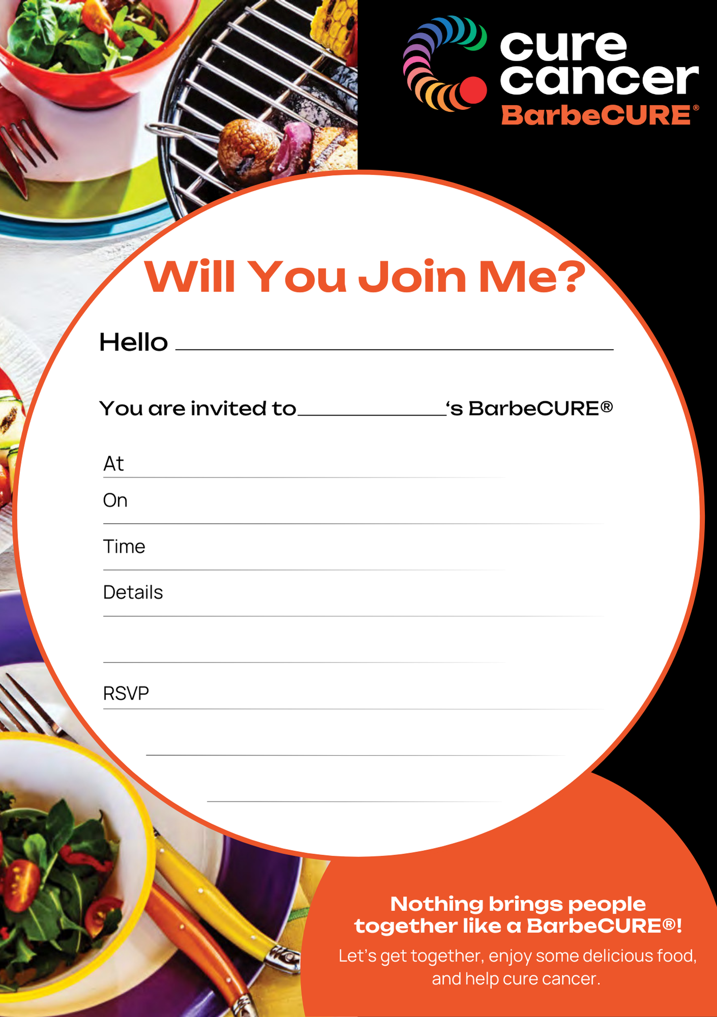 Join me! BarbeCURE® Invite