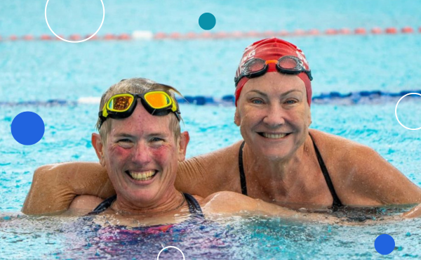 A lady swimming - Swim for  a CURE