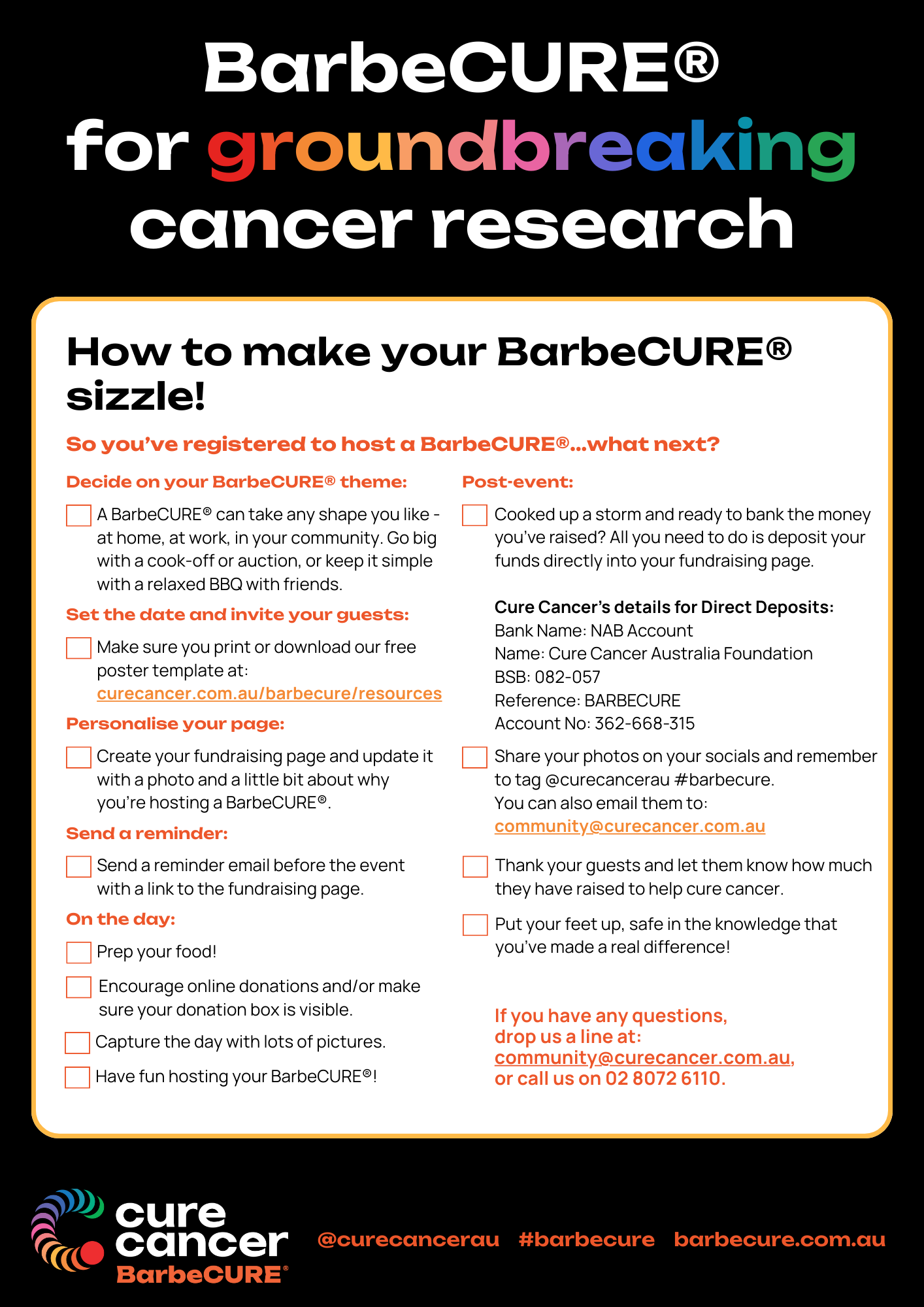 BarbeCURE® Checklist