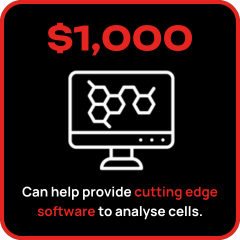 $1000 Can help provide cutting-edge software to analyse cells $1000 Can help provide cutting-edge software to analyse cells