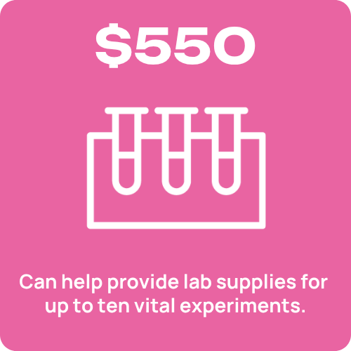 Can help provide lab supplies for up to ten vital experiments
