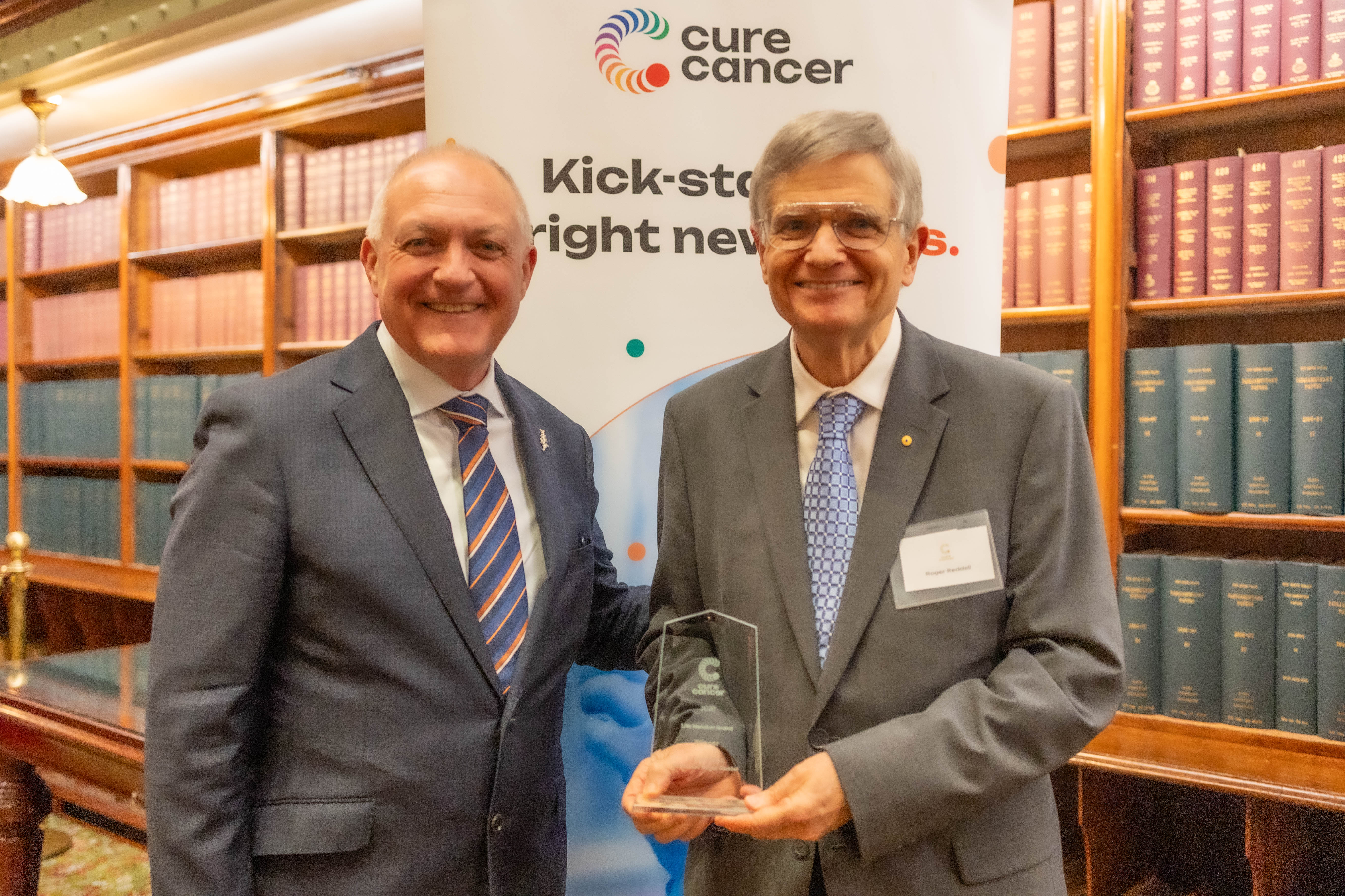 The Honourable David Harris MP with Prof Roger Reddel