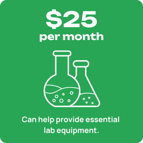 Can help provide essential lab equipment.