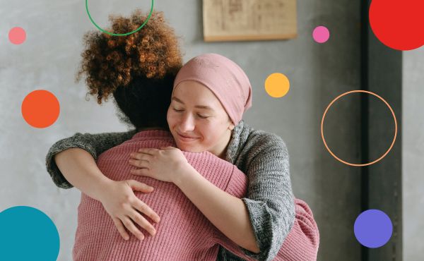 Become a regular giver hugging a cancer patient