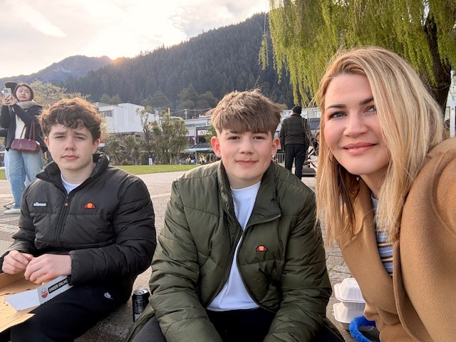 Jo Young with her teenage boys